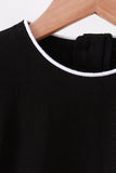 Black flutter sleeve scalloped top Aaria Tees