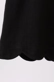 Black flutter sleeve scalloped top Aaria Tees