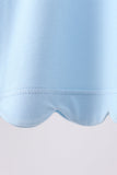 Mint flutter sleeve scalloped top Aaria Tees