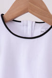 Snow white flutter sleeve scalloped top Aaria Tees