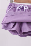 Dark purple scallop hem bow skort Aaria Tees
