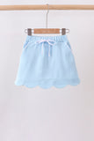 Mint scallop hem bow skort Aaria Tees