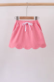 Deep pink scallop hem bow skort Aaria Tees