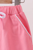 Deep pink scallop hem bow skort Aaria Tees