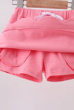 Deep pink scallop hem bow skort Aaria Tees