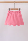 Deep pink scallop hem bow skort Aaria Tees