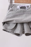 Grey scallop hem bow skort Aaria Tees