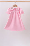 Pink Floral Embroidery Dress - Aaria Tees Aaria Tees