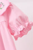 Pink Floral Embroidery Dress - Aaria Tees Aaria Tees