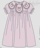 Pink Floral Embroidery Dress Aaria Tees
