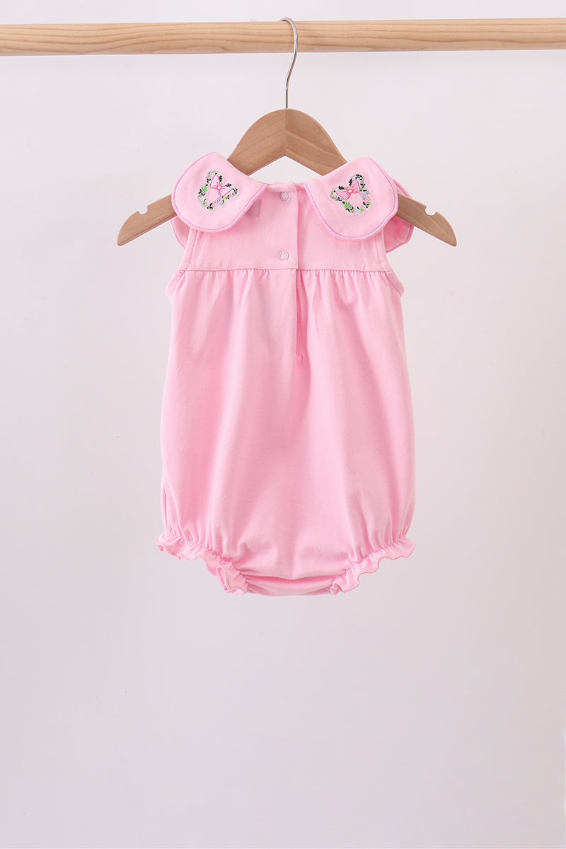 Pink Floral Embroidery Bubble - Aaria Tees Aaria Tees