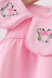 Pink Floral Embroidery Bubble - Aaria Tees Aaria Tees