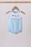 Blue Vehicle Embroidered Bubble Aaria Tees
