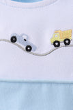 Blue Vehicle Embroidered Bubble Aaria Tees