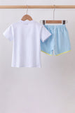 Blue Vehicle Embroidered Set - Aaria Tees Aaria Tees