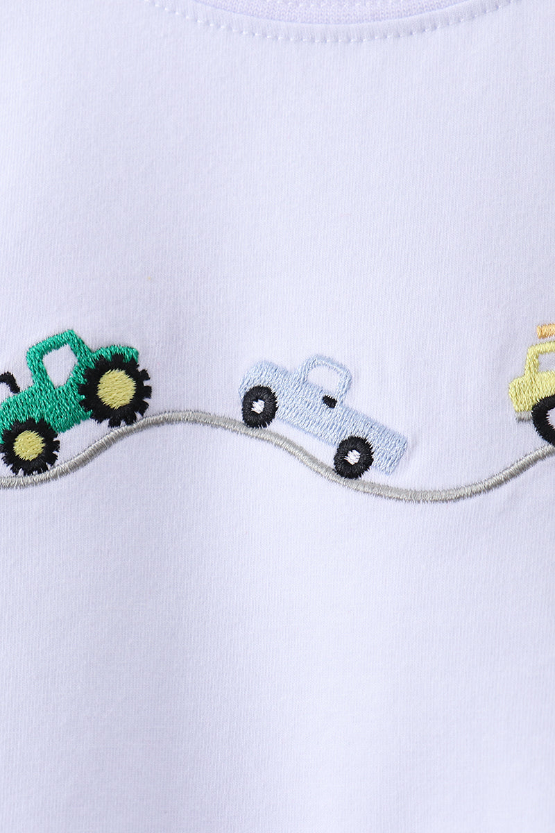 Blue Vehicle Embroidered Set - Aaria Tees Aaria Tees