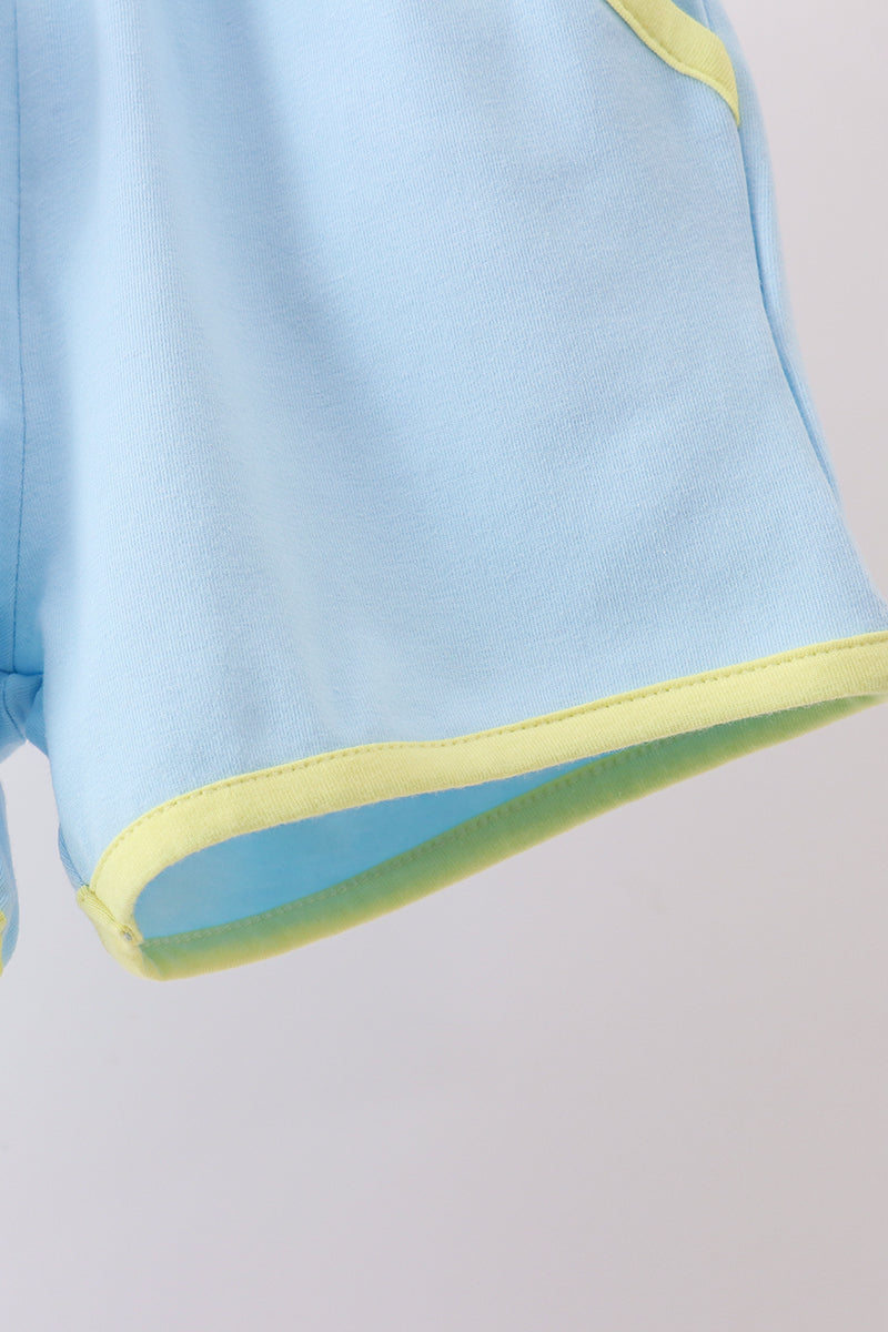 Blue Vehicle Embroidered Set - Aaria Tees Aaria Tees