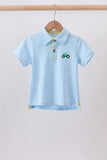 Blue Tractor Embroidered Polo - Aaria Tees Aaria Tees