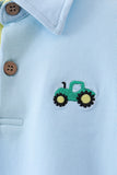 Blue Tractor Embroidered Polo - Aaria Tees Aaria Tees