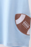 Blue football applique top Aaria Tees