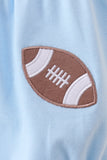 Blue football applique everyone has fun bubble Aaria Tees