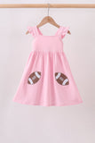 Pink football applique everyone has fun dress Aaria Tees