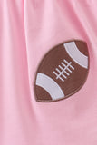 Pink football applique everyone has fun bloomer set Aaria Tees