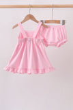 Pink football applique everyone has fun bloomer set Aaria Tees