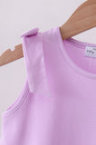 Purple Scalloped Bow Dress - Aaria Tees Aaria Tees