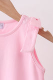 Pink Scalloped Bow Dress - Aaria Tees Aaria Tees