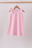 Pink Scalloped Bow Dress Aaria Tees