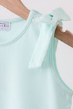 Mint Scalloped Bow Dress - Aaria Tees Aaria Tees