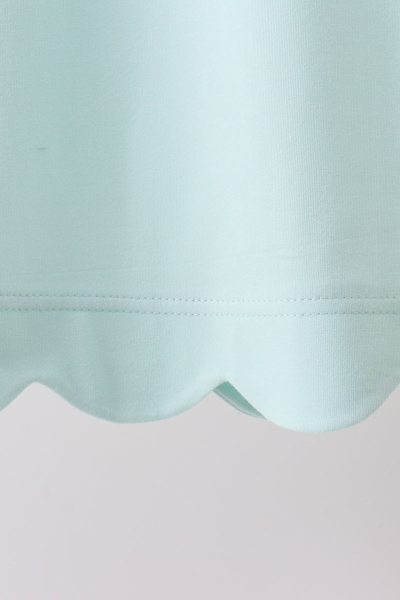 Mint Scalloped Bow Dress - Aaria Tees Aaria Tees
