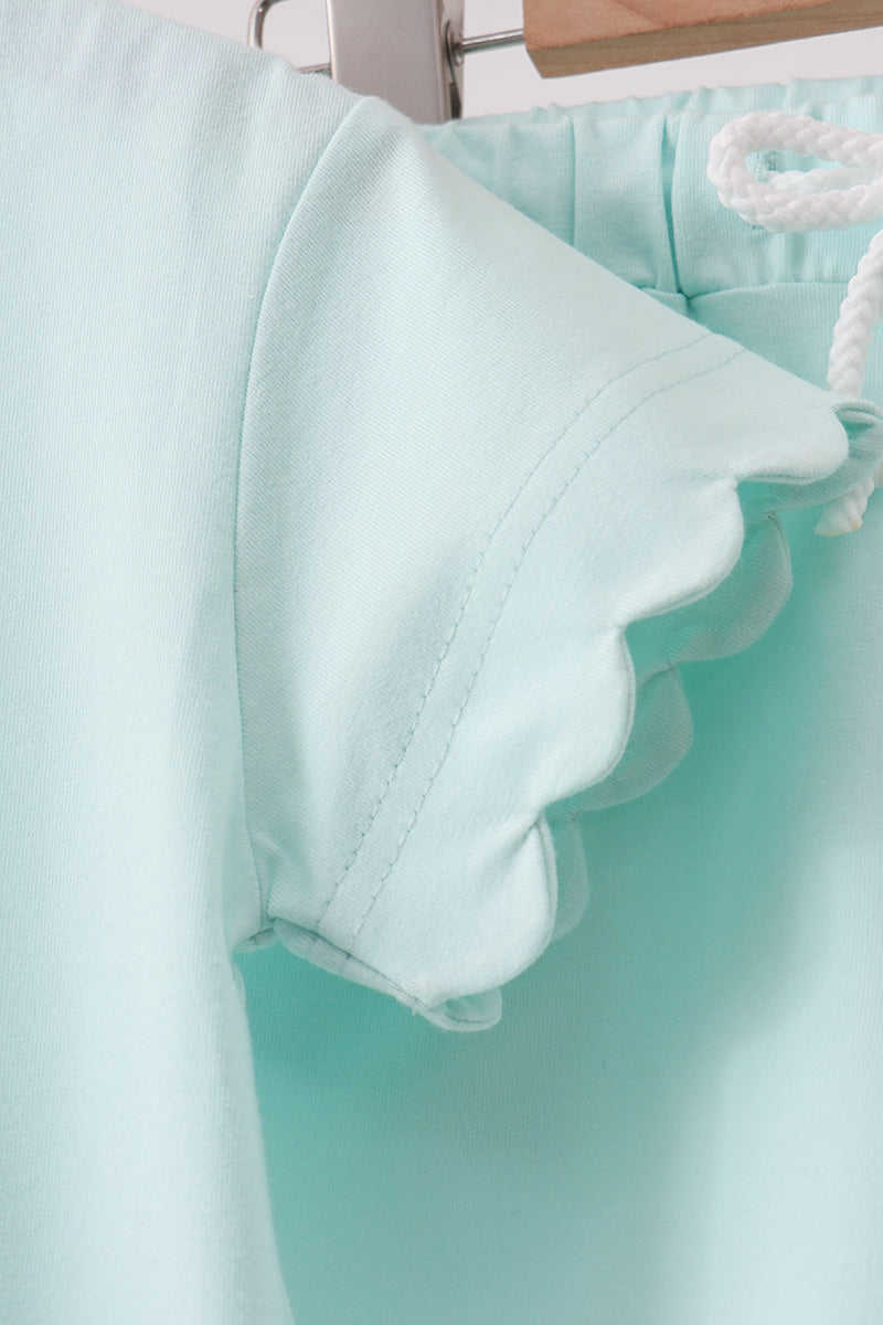 Mint Scalloped Shorts Set - Aaria Tees Aaria Tees