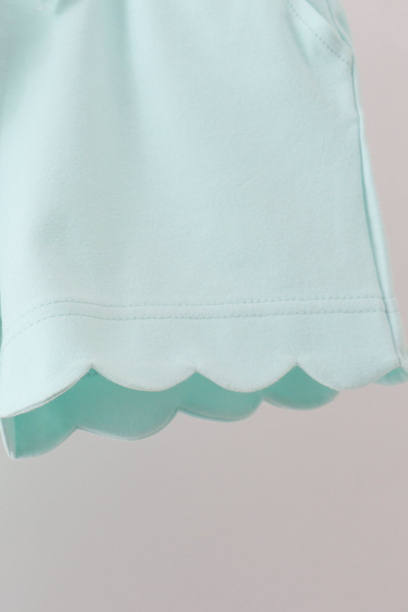 Mint Scalloped Shorts Set - Aaria Tees Aaria Tees