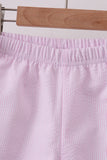 Pink Seersucker Stripe Scalloped Shorts Set - Aaria Tees Aaria Tees