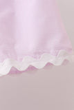 Pink Seersucker Stripe Scalloped Shorts Set - Aaria Tees Aaria Tees