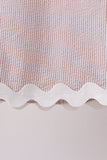 Khaki Seersucker Stripe Scalloped Shorts Set - Aaria Tees Aaria Tees
