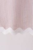 Khaki Seersucker Stripe Scalloped Dress - Aaria Tees Aaria Tees