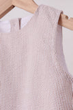Khaki Seersucker Stripe Scalloped Dress - Aaria Tees Aaria Tees