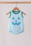 Blue Jack-O-Lantern applique bubble Aaria Tees