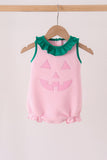 Pink Jack-O-Lantern applique bubble Aaria Tees