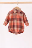 Rust Plaid Button Down Bubble Aaria Tees