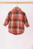 Rust Plaid Button Down Bubble Aaria Tees