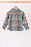 Teal Plaid Button Down Shirt Aaria Tees