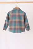 Teal Plaid Button Down Shirt Aaria Tees