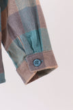 Teal Plaid Button Down Shirt Aaria Tees