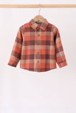 Rust Plaid Button Down Shirt Aaria Tees