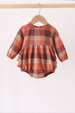 Rust Plaid Ruffle Bubble Aaria Tees