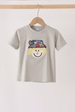 Gray Scarecrow Embroidery Top Aaria Tees